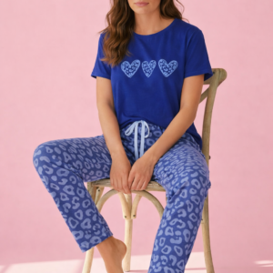pijama azul oscura y estampada pesquero