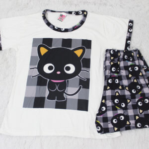 pijama short estampada gato