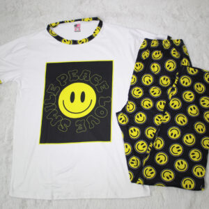 pijama estampada smile peace love
